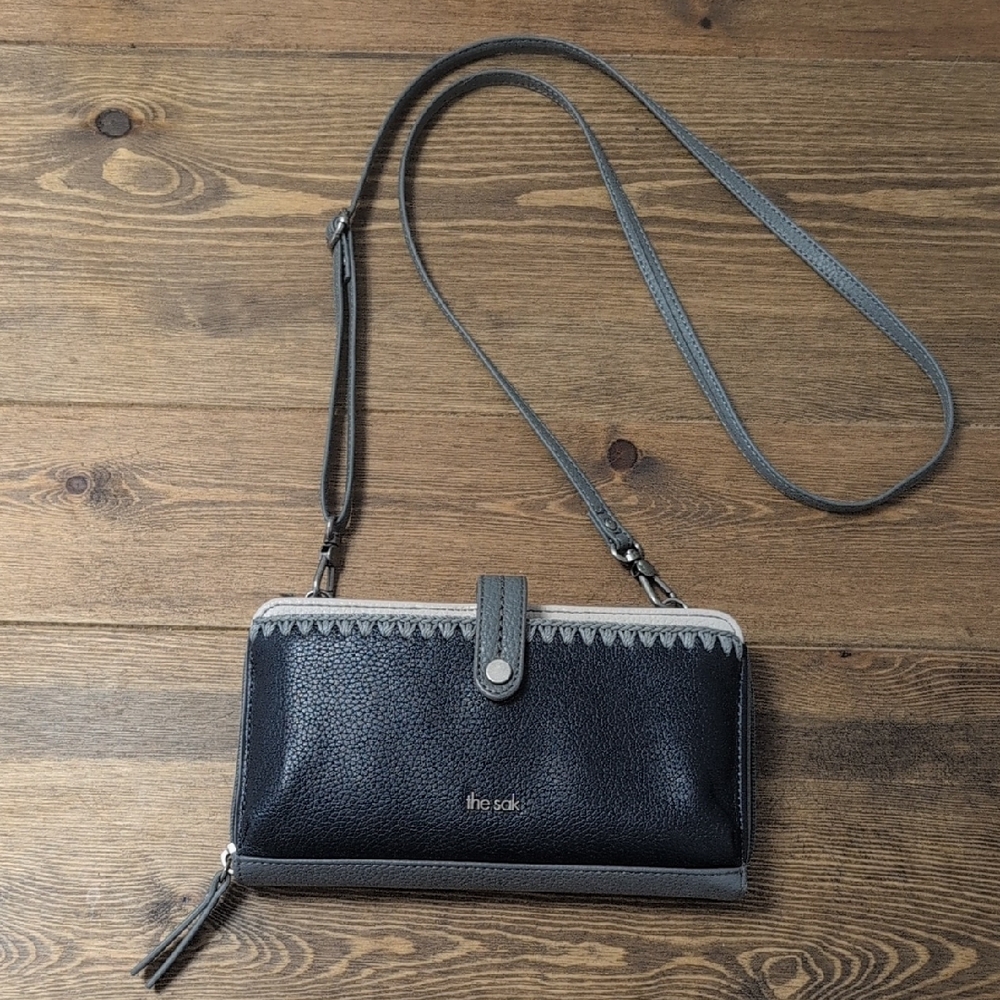 The Sak Blue and Gray Crossbody Wallet